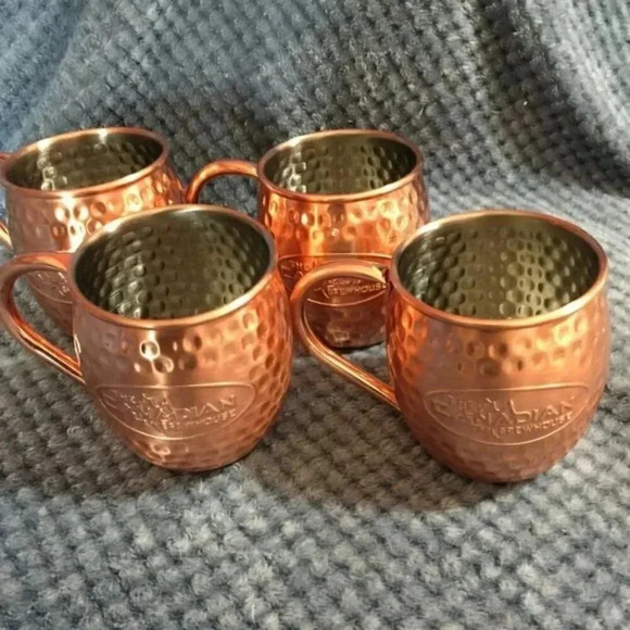 NIB Hammered Copper Moscow Mule Mugs Set Of 4 - Picture 3 of 7